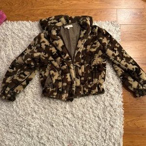 CAMO fluffy bomber jacket